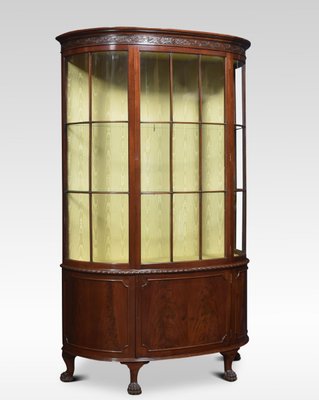 Mahogany Bow Fronted Display Cabinet, Bow Storage Cabinets