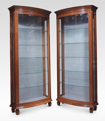 Mahogany Bow Fronted Display Cabinets, Bow Storage Cabinets