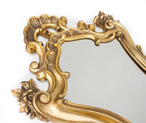 Rococo Style Mirror With Carved And, Bassett Mirror Antique Gold Leaf Floor