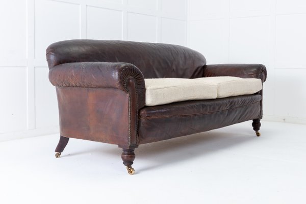 Leather Sofa 1920s For At Pamono, English Roll Arm Leather Sofa