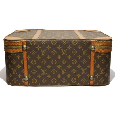 Monogrammed Canvas Suitcase with Zip and Rounded Edges from Louis Vuitton,  1960s for sale at Pamono