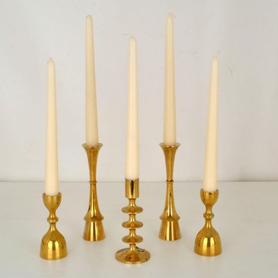 Vintage Brass Candlestick Set of 5