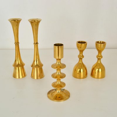 Vintage Brass Candlestick Set of 5