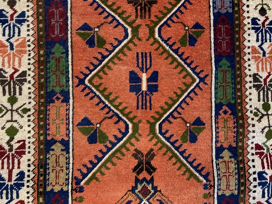 ROUND112cm\"Clockwork”ViNTAGE TURKiSH RUG 10x12.7 Ft Rare Size 1940s Turkish Rug. Fine Vintage