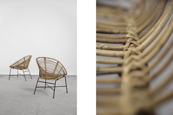 Mid Century Modern Bamboo Chairs 1960s Set Of 2 For Sale At Pamono