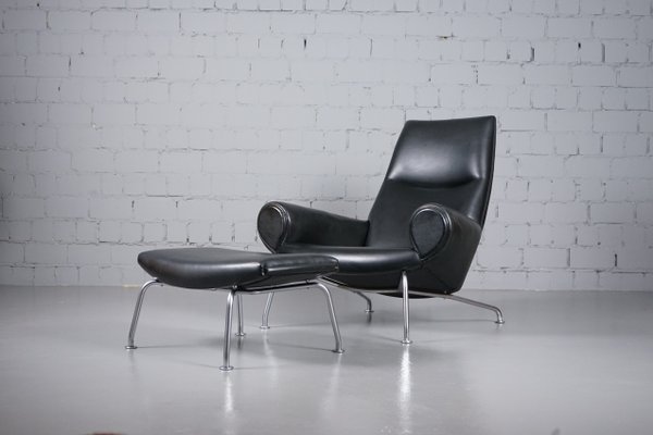 Ap47 Easy Chair with Ottoman by Hans Wegner for A.P. Stolen for