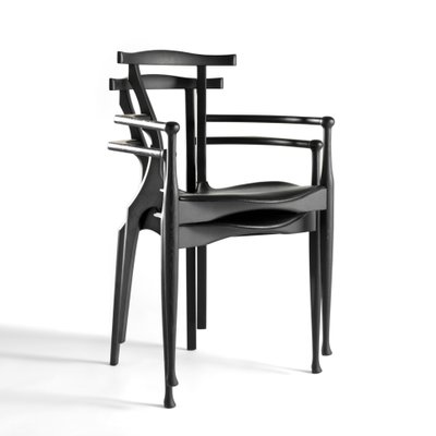 Black Gaulino Chairs by Oscar Tusquets for BD Barcelona, Set of