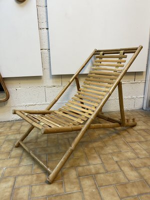 Italian Bamboo Lounge Chair 1980s for sale at Pamono