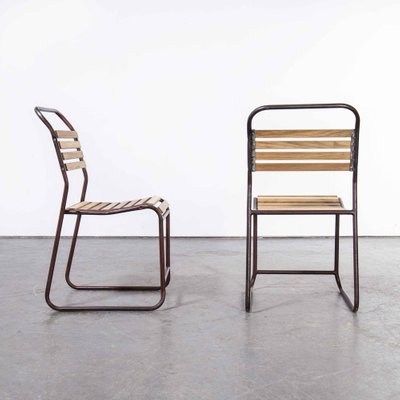 Slatted Metal Dining Chairs From, Wood And Metal Dining Chairs Uk