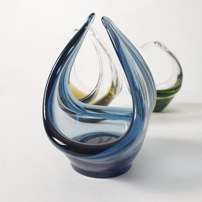 工芸品 Swedish Flygsfors art glass Coquille Flygsfors COQUILLE Paul Kedelv MCM Art Glass Vase | eBay