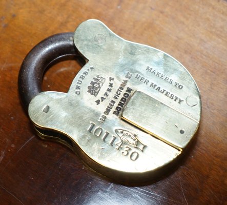 Heavy Duty Padlock with 1 key Brass Key CHUBB Vintage Chubb Lock 