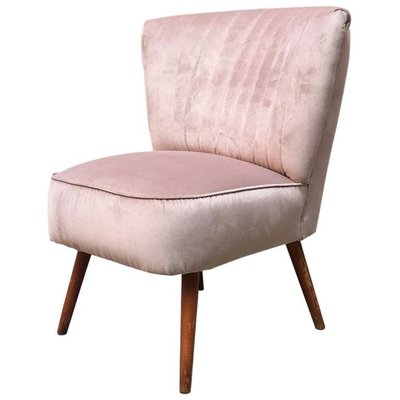 Afwijzen Susteen Zonder twijfel Mid-Century Italian Beech and Powder-Colored Velvet Cocktail Chair, 1960s  for sale at Pamono