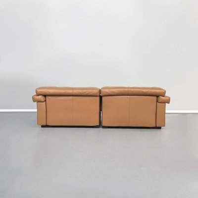 Afra And Tobia Scarpa For B 1980s, Semi Leather Sofa Set