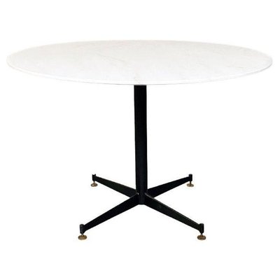 Mid Century Italian Marble Metal And, Round Marble And Metal Dining Table