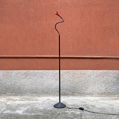 Mid Century Modern Italian Black And Red Metal Floor Lamp By Tronconi 1980s For At Pamono Red Metal Floor Lamp By Tronconi 1980s, Loden Arc Floor Lamp