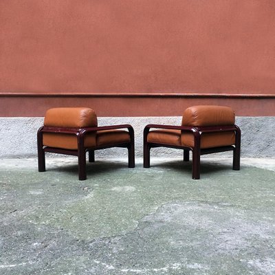 Mid-Century Modern Italian 54-S1 Armchairs attributed Gae