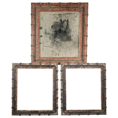 Cornici decorative in legno e specchio, set di 3 in vendita su Pamono