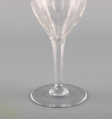 Baccarat, France, Five Art Deco Wine Glasses in Clear Crystal