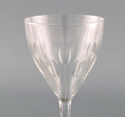 Modern Crystal Flat Wine Glasses Contemporary Stemware Clear Set of 2 