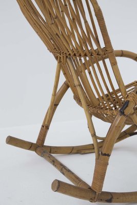 Italienischer Vintage Bambus Schaukelstuhl, 1950er bei Pamono kaufen