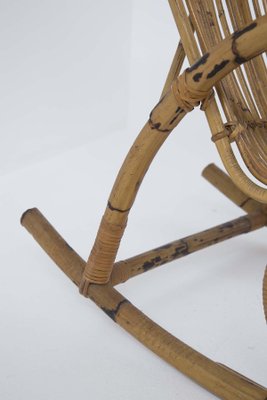 Italienischer Vintage Bambus Schaukelstuhl, 1950er bei Pamono kaufen