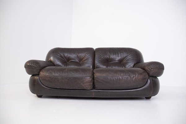 Vintage Italian Brown Leather 2 Seat Sofa For At Pamono Vintage Italian Brown Leather 2 Seat, Italian Vintage Leather Sofa