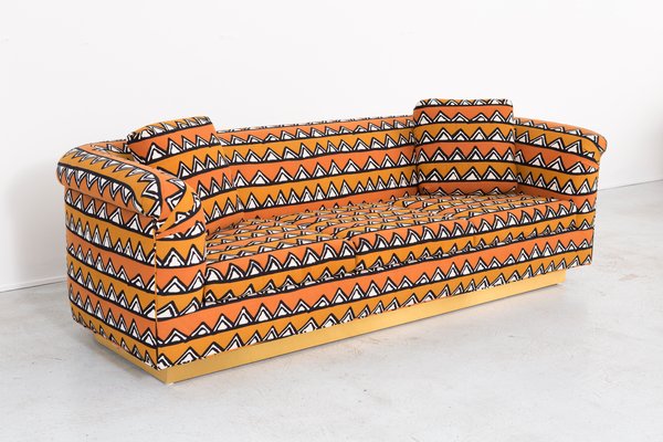 Vintage Rounded Barrel Back Br Platform Sofa By Richard Himmel The Exceptional