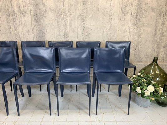Blue Leather Amy Dining Chairs From, Blue Leather Dining Chairs Images