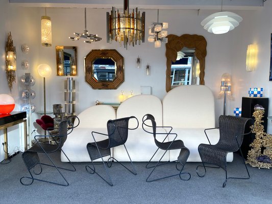 Italian Metal Rattan Zigo Chairs by Ron Arad for Driade, 1990s