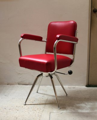 Chrome And Red Leather Desk Chair 1930s For At Pamono Chrome And Red Leather Desk Chair 1930s 1