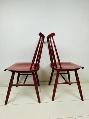 Vintage Bordeaux Red Wooden Dining, Retro Dining Room Chairs In Cape Town