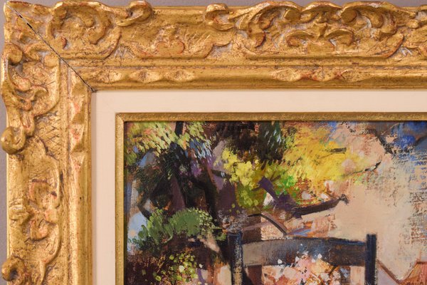 Robert Vernet-Bonfort, Surreal Garden, 20th-Century, Oil on Canvas