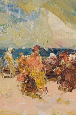 Beach shop scene painting
