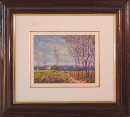Impressionist Landscape, Mid-20th Century, Oil on Board for sale