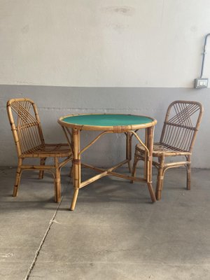 Vintage bamboo table and chairs top