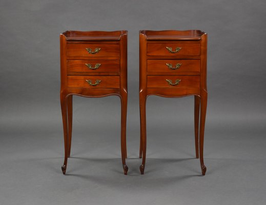 French Style Bedside Tables Set Of 2, French Style Wooden Bedside Tables