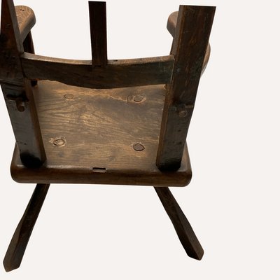 Antique Dutch Primitive Handmade Brutalist Chair 19th Century for