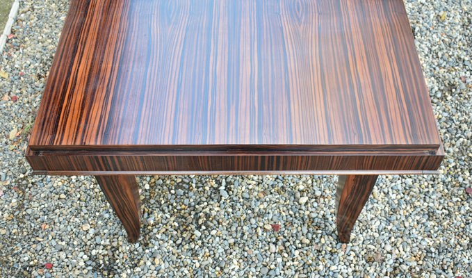 French Art Deco Style Macassar Ebony Dining Table for sale at Pamono