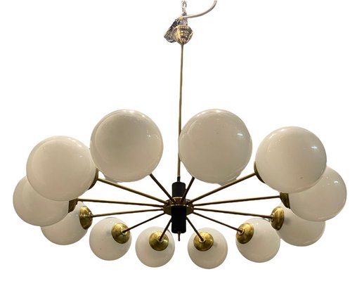 Large Italian Opaline Glass Sputnik 12 Light Chandelier For At Pamono Large Italian Opaline Glass Sputnik 12, Large 12 Light Chandelier