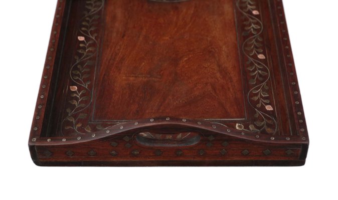 French Art Nouveau wood frame tray antique vintage serving tray 1930s