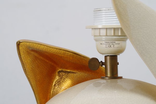 vintage flower table lamp by francois chatain for sale at pamono
