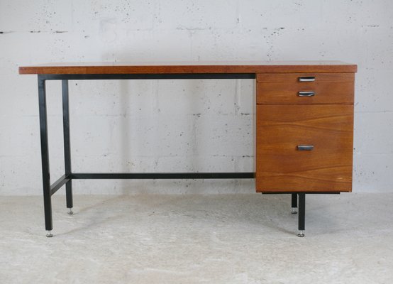 Wood and Steel Desk France 1960