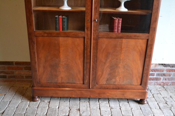 Antique Biedermeier Mahogany Display, Antique Mission Bookcase Cabinet