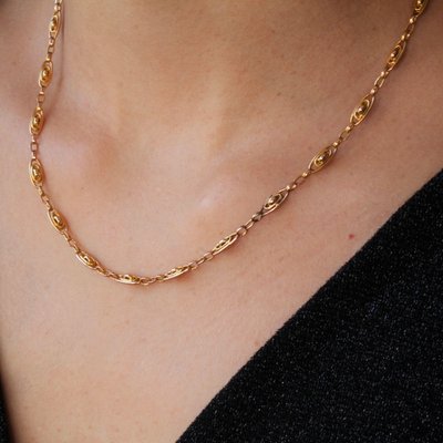 18 Karat Rose Gold Watch Chain Necklace
