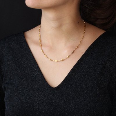 19th Century French 18 Karat Rose Gold Watch Chain Necklace