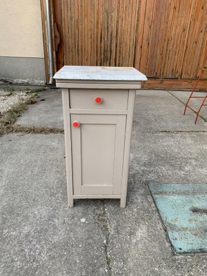 Vintage German Marble Top Nightstand or End Table