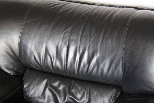 Black Leather Armchair 1980s for sale at Pamono