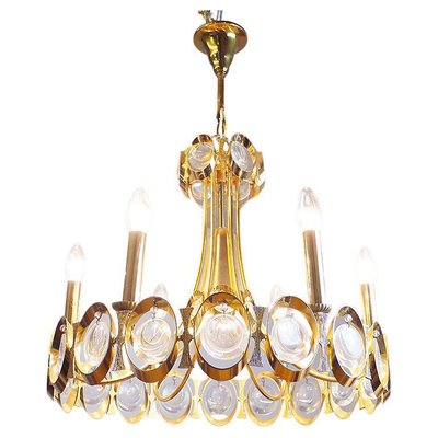 A Gilt Brass and Glass Flushmount Light fixture by Lobmeyer A Gilt Brass and Glass Flushmount Light fixture by Lobmeyer