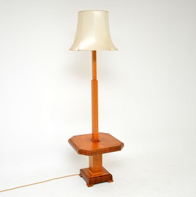 Art Deco Walnut Maple Lamp Or Side, Deco Floor Lamp Table
