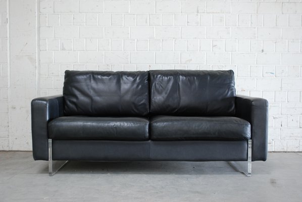 Vintage Black Leather Sofa From Lavalina For At Pamono Vintage Black Leather Sofa From Lavalina 1